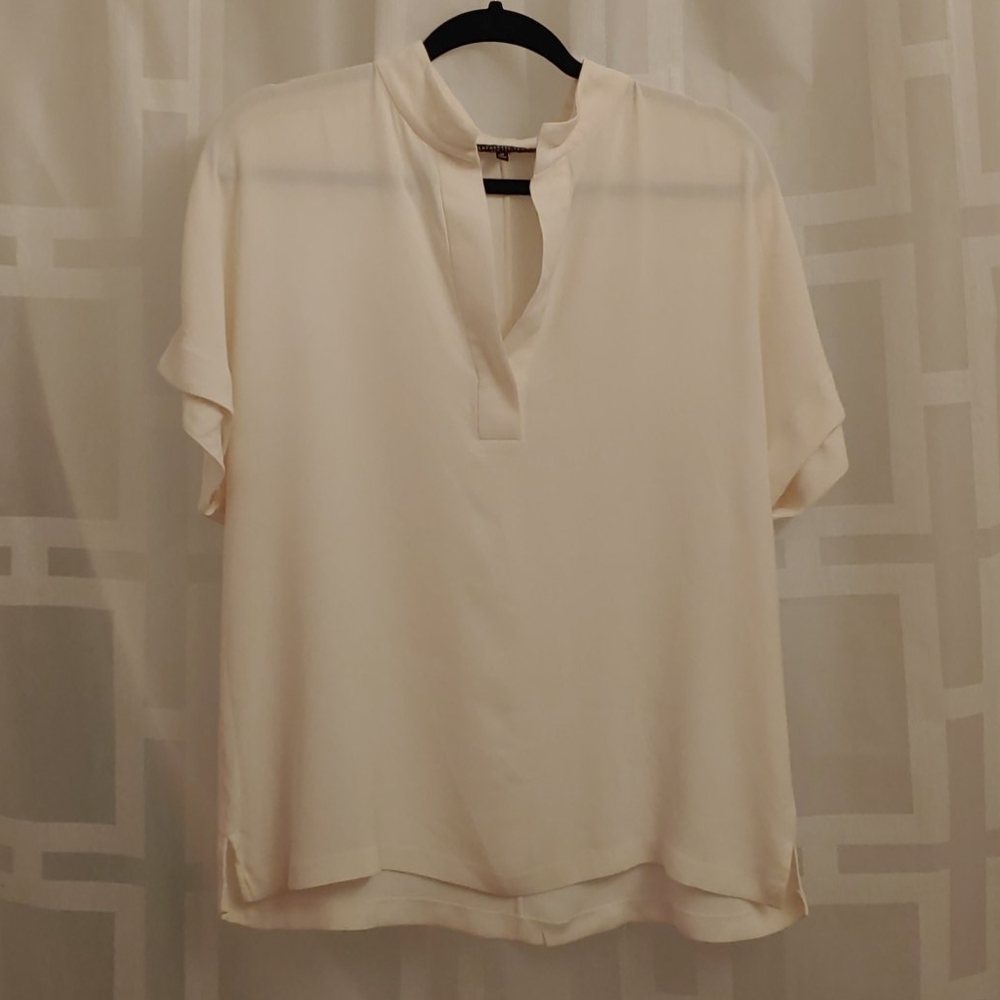 Lafayette 148 NY Cream Silk Blouse